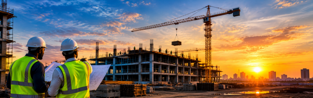 Chantier Au Coucher Du Soleil 1024x320
